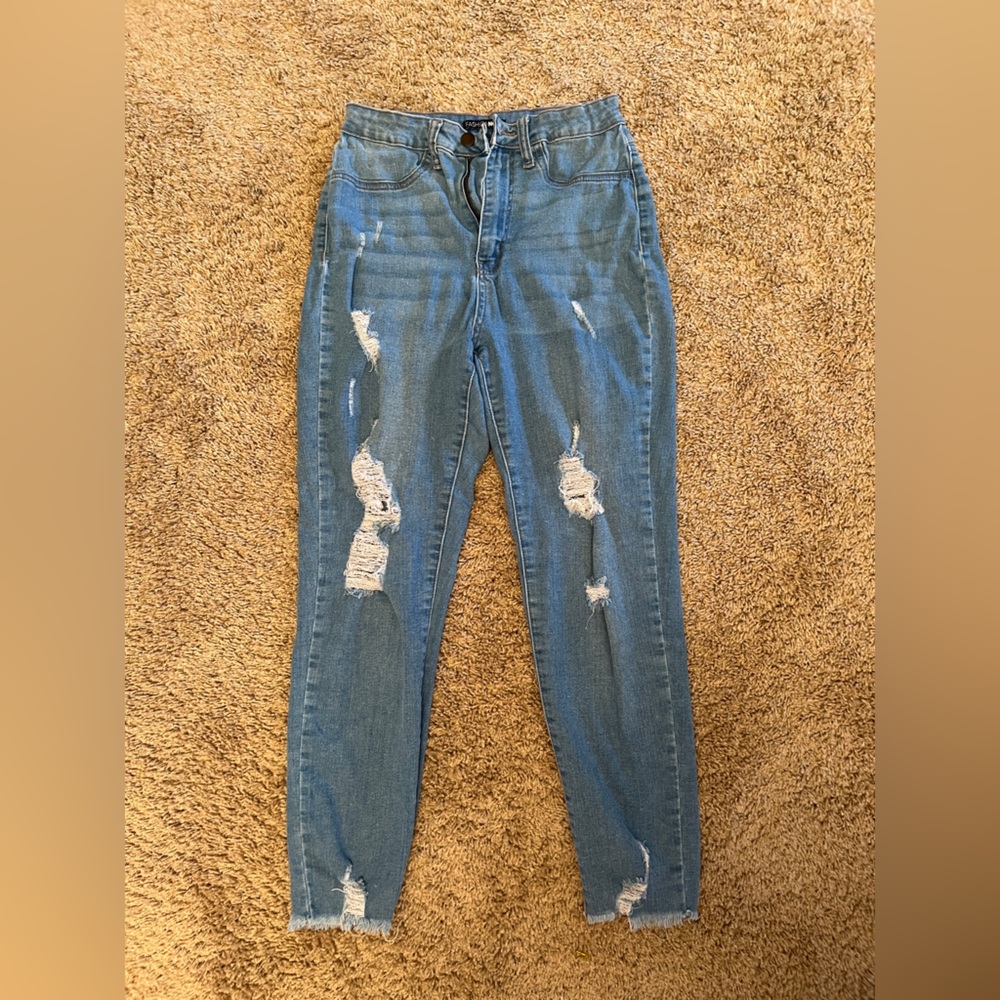 Fashion Nova Distressed Blue Jeans
